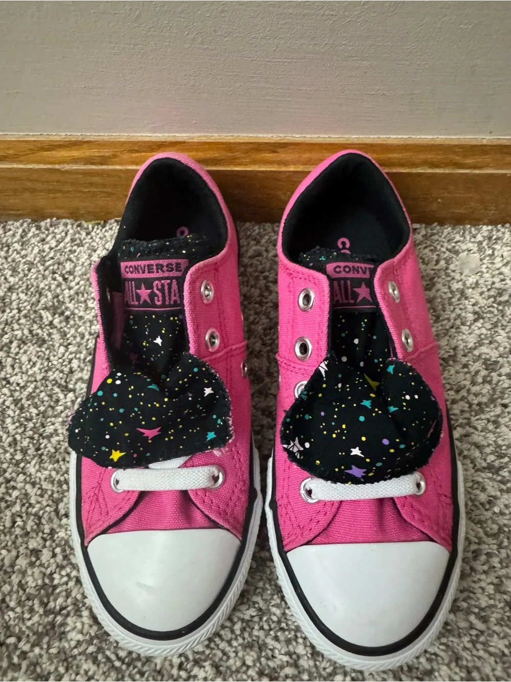 Converse Pink Low-Top Sneakers with Flip Tongue Like New Size 12